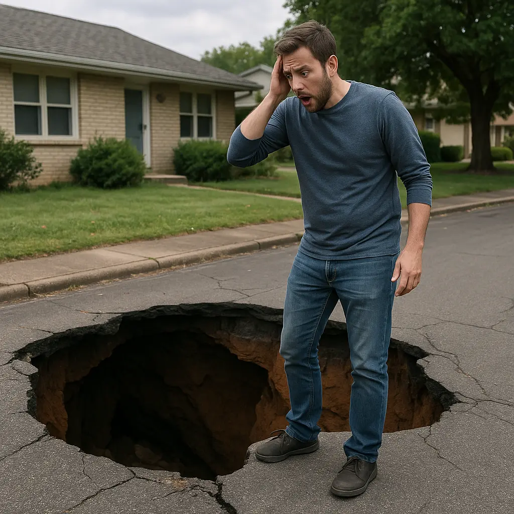 sinkhole warning signs