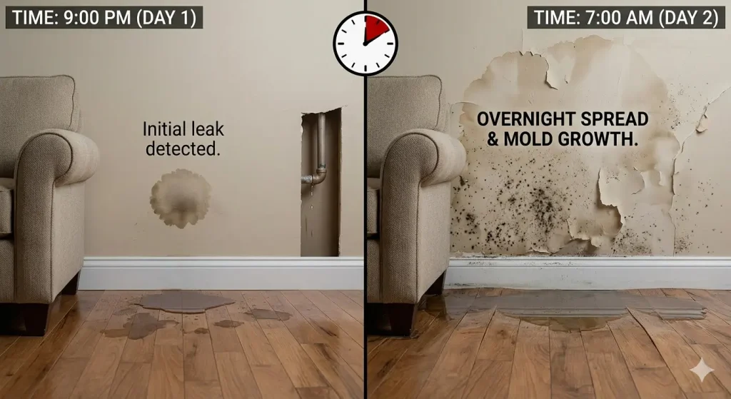 water damage gets worse